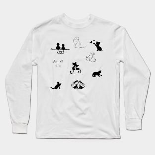 Cats 4 Black & white Long Sleeve T-Shirt